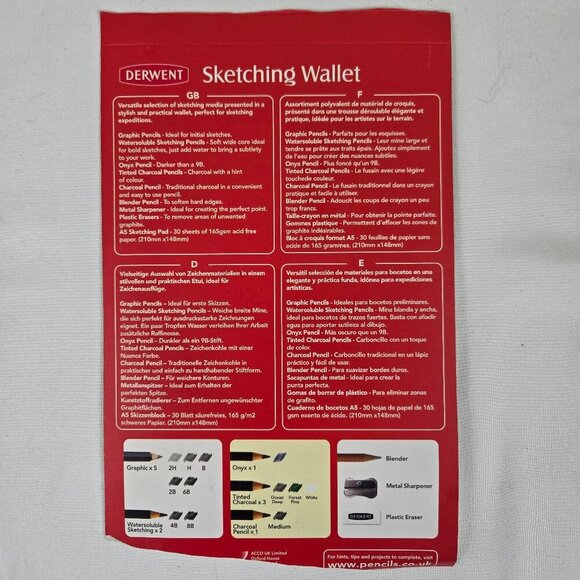 Derwent Sketching Wallet with Pencils Eraser Sharpener & Sketching Paper in Case - Picture 8 of 9